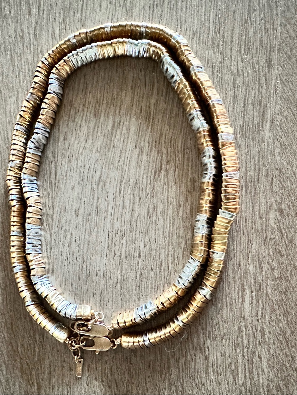 Zara Set of 2 Combined Metal Piece Necklaces in Gold and Silver Tone - Picture 4 of 6